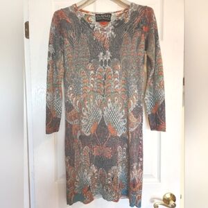 Custo Barcelona graphic print  knit dress tunic. Multicolor. SizeS/M